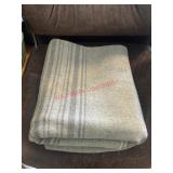 Light Grey Striped thin wool blanket