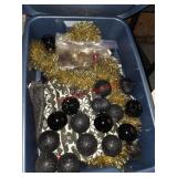 Blue Tote of Seasonal Decor (Basement)