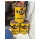 3 Cans of Sealed VTG Pennzoil Motor Oil