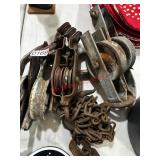 rustic metal pulleys
