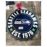 Seahawks bottle cap wall sign