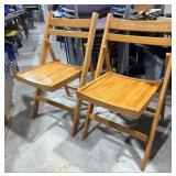 (2) Wooden Folding Chairs