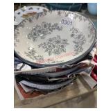 Set of Floral Grey Bowls