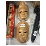 vintage hand-carved African tribal wood face