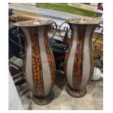 (2) Large Metal Pots 31' tall