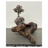Handcrafted bonsai tree sculpture turquoise beads
