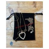 Double sided heart necklace ( in tote )