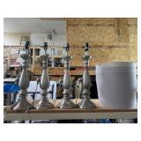 Lot of 4 metal Lamps with shades