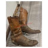 Vintage Leather Cowboy boots used as Decor