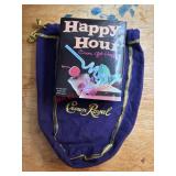Shot glass and happy hour menu ( in tote )