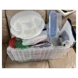 Tote of Tupperware and Food Saver bags