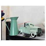 Tin Pitcher and Truck Decor lot