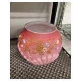 Pink Satin hand Painted Vase