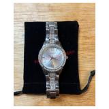 Folio women's silver-tone quartz  watch( in tote)