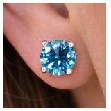 APPR $1260 14K Gold 0.58g Blue Lab Diamond 1.25ct