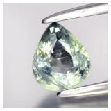 0.88ct Pear Natural Bluish Green Sapphire - Unheat