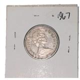 Silver 1867-1967 Canada Centennial 25ï¿½ Coin