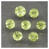 7pcs Lot 0.56ct t.w Round Natural Green Peridot -