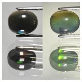 1.24ct 8x6.5mm Oval Cabochon Natural Black Opal -