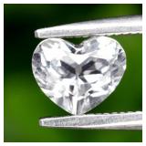 0.77ct 6x5mm VVS Heart Natural White Topaz - Unhea