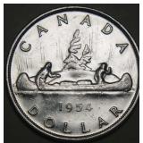 Canada Silver Dollar 1954 SWL