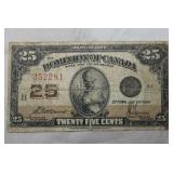 Dominion of Canada 25 Cents Shinplaster 1923 DC-24