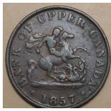 Canada PC-5D Bank of Upper Canada 1857 1/2 Penny T