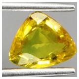 Trilliant Cut Natural Top Green Yellow Sapphire Au