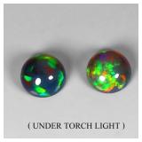 Pair 2pcs Round Natural AAA Floral Flash Play Of C