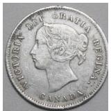 Canada 5 Cents 1870 Narrow Rim
