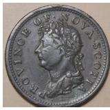 Canada NS-1A3 George lV 1823 Half Penny Token Br86
