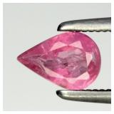 0.60ct 6.3x4.3mm Pear Natural Pink Sapphire - Heat