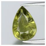 1.38ct 9x6.3mm Pear Natural Green Tourmaline - Unh