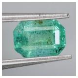 Emerald Cut Natural Unheated Green Emerald Zambia