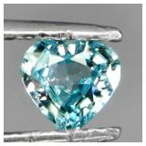 Heart Cut Natural Heated Top Seafoam Blue Zircon C