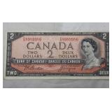 Canada $2 Banknote 1954 BC-38a Beattie Coyne _