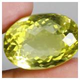 Oval Cut Natural Unheated Top Yellow Lemon Quartz