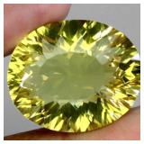 Oval Concave Cut Natural Unheated Lemon Quartz Bra