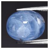 4.42ct 11.5x9.2mm Oval Cabochon Natural Blue Calci