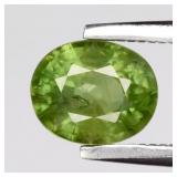 0.98ct 6x5mm Oval Natural Green Sapphire - Heated,