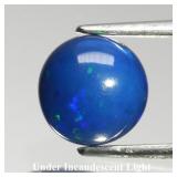 0.95ct 7.2x3.8mm Round Cabochon Natural Black Opal