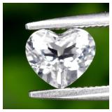 0.74ct 6x5mm VVS Heart Natural White Topaz - Unhea