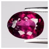 1.64ct Oval Natural Purplish Pink Rhodolite Garnet
