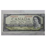Canada 1954 $20 Banknote BC-41b Beattie Rasminsky