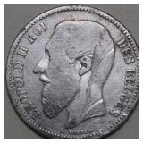Belgium Leopold II 2 Francs 1867