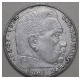 Germany Third Reich 2 Reichsmark 1937A  .625 Silve