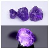 3pcs Lot 11.50ct t.w Rough Natural Purple Amethyst