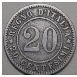 Italy 1894 KB 20 Centesimi