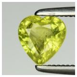 0.62ct 5.3x5mm Heart Natural Green Sapphire - Heat