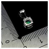 925 Sterling Silver Pendant Round Fire Opal 6mm Na